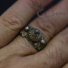 Antique hill tribe ring back side – engraved and worn finish on hand