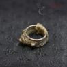 Crown-like tribal ring from Golden Triangle with bold petal engravings – handcrafted silver alloy