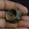 Lisu-style tribal ring modeled on hand, showing handcrafted silver texture
