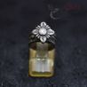 vintage shan lisu hill tribe silver ring front view on stand
