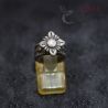 vintage shan lisu hill tribe silver ring top floral rosette on stand