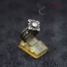 vintage shan lisu hill tribe silver ring side angle on stand