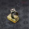vintage shan lisu hill tribe silver ring left side detail on stand