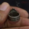 vintage shan lisu hill tribe silver ring worn on finger showing band detail