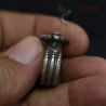 vintage shan lisu hill tribe silver ring worn on finger side view