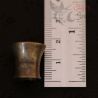 vintage burmese silver ear plug with ruler for size reference