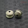 Vintage silver ear plugs from Burma displayed, illustrating aged condition and tribal heritage