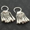 top side angle – detailed top side view of lahu musur silver earrings with leaf filigree