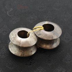 TOP SIDE ANGLE – SILVER PLUGS EAR TUNNELS YINBAO KAREN BURMA