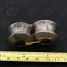WITH RULER – MEASUREMENTS SILVER PLUGS EAR TUNNELS KAREN TRIBE