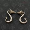 ANTIQUE YAO TRIBAL SILVER EARRINGS – TOP SIDE ANGLE VIEW 3