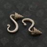 ANTIQUE YAO TRIBAL SILVER EARRINGS – TOP SIDE ANGLE VIEW 2