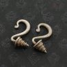 ANTIQUE YAO TRIBAL SILVER EARRINGS – TOP SIDE ANGLE VIEW 5