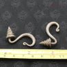 ANTIQUE YAO TRIBAL SILVER EARRINGS – WITH RULER FOR SIZE REFERENCE