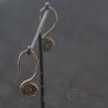 ANTIQUE SILVER YAO EARRINGS SPIRAL ORNAMENT HANGING DISPLAY VIEW 1