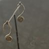 ANTIQUE SILVER YAO EARRINGS SPIRAL ORNAMENT HANGING DISPLAY VIEW 3