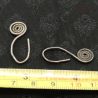 ANTIQUE SILVER YAO EARRINGS SPIRAL ORNAMENT WITH RULER FOR SIZE REFERENCE