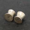 Top side angle – tribal silver earrings for stretched lobes, Burma origin 6