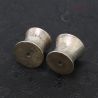 Top side angle – authentic Palaung silver ear plugs, Taung-Baing region 7