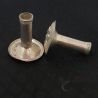 TOP SIDE ANGLE 5: HANDCRAFTED TRIBAL SILVER PLUGS DETAIL