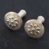 TOP SIDE ANGLE 7: PAIR OF YAO SILVER PLUG EARRINGS FRONT VIEW
