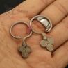 IN HAND – SCALE VIEW OF ANTIQUE YAO SILVER EARRINGS