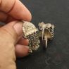 Antique Silver Yao Dragon Motif Earring – In Hand View 1