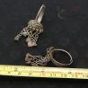 Antique Silver Yao Dragon Motif Earring – With Ruler for Scale