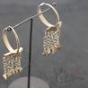 Antique Silver Yao Dragon Motif Earring – Side View 5 HANGING DISPLAY