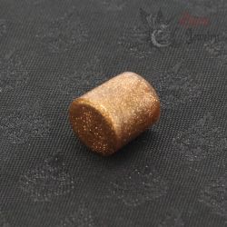 Top Angle 1: Antique Thai Yai glass ear plug, top view, Meawadee region, Burma