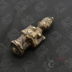 TOP SIDE ANGLE-6 – Antique tribal tattoo tapper head bronze top view