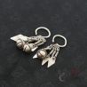 antique yao silver earrings top side angle