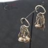 antique yao tribal silver earrings hanging view