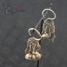 silver yao earrings with hanging display front