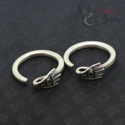 TOP ANGLE – HANDCRAFTED TRIBAL SILVER EARRINGS CHINESE MINORITY JEWELRY