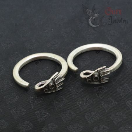 TOP ANGLE – HANDCRAFTED TRIBAL SILVER EARRINGS CHINESE MINORITY JEWELRY