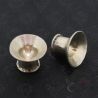 TOP SIDE ANGLE-5: Traditional Hilltribe silver ear plug pair front angle