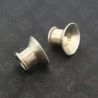 TOP SIDE ANGLE-10: Flared silver ear plugs handcrafted design