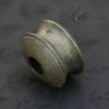 TOP SIDE ANGLE – 7: ANTIQUE TRIBAL EAR PLUG SHOWING HOLLOW BODY STRUCTURE