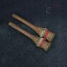 antique karen wooden ear plugs top view angle