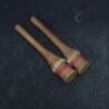 rare long wooden karen ear plugs top side angle