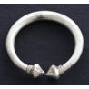 HAND-FORGED SHAN TRIBAL SILVER LOTUS CUFF – TOP ANGLE