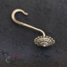 silver yao long hook earring top side angle view