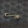 vintage hilltribe earring silver flower top side angle