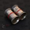 LAHU SHI TRIBAL SILVER CYLINDRICAL EAR PLUGS TOP SIDE ANGLE