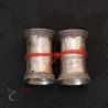 ANTIQUE TRIBAL SILVER PLUGS LAHU SHI TOP ANGLE