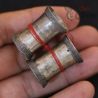 VINTAGE LAHU CYLINDRICAL SILVER PLUGS IN HAND