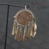 Antique tribal silver pendant hanging display side angle