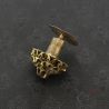 antique bronze ear plugs showing screw plate