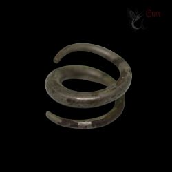 KHMER SILVER COIL EARRING FROM CAMBODIA TOP VIEW